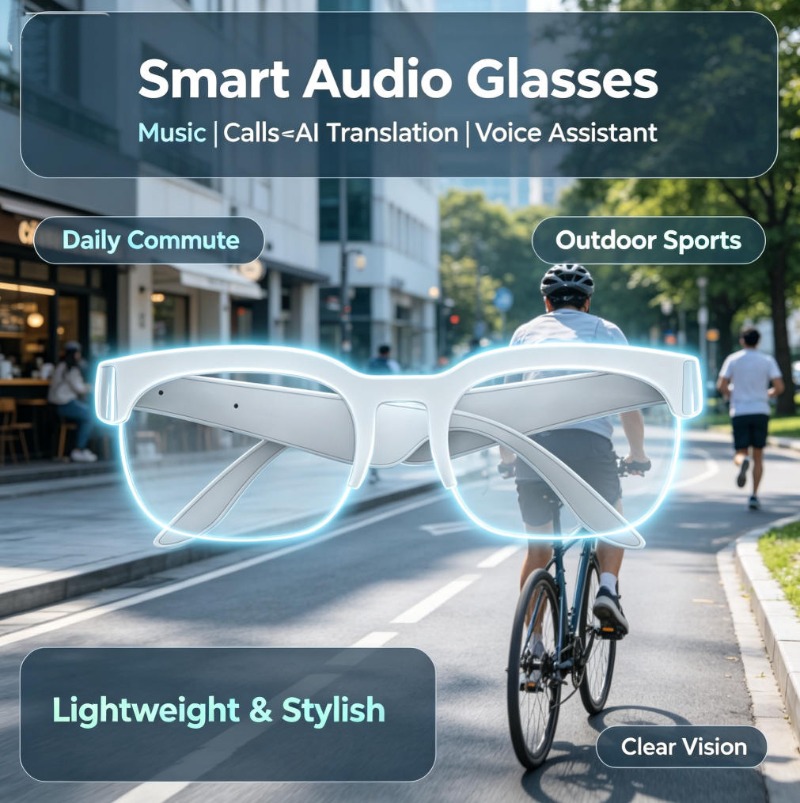 Kacamata Pintar Konduksi Tulan - Smart Glasses Lens ulasan dan harga