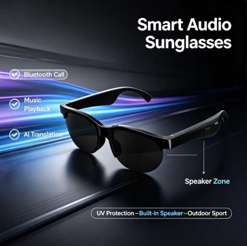 Kacamata Audio Pintar dengan P - Smart Glasses Lens ulasan dan harga