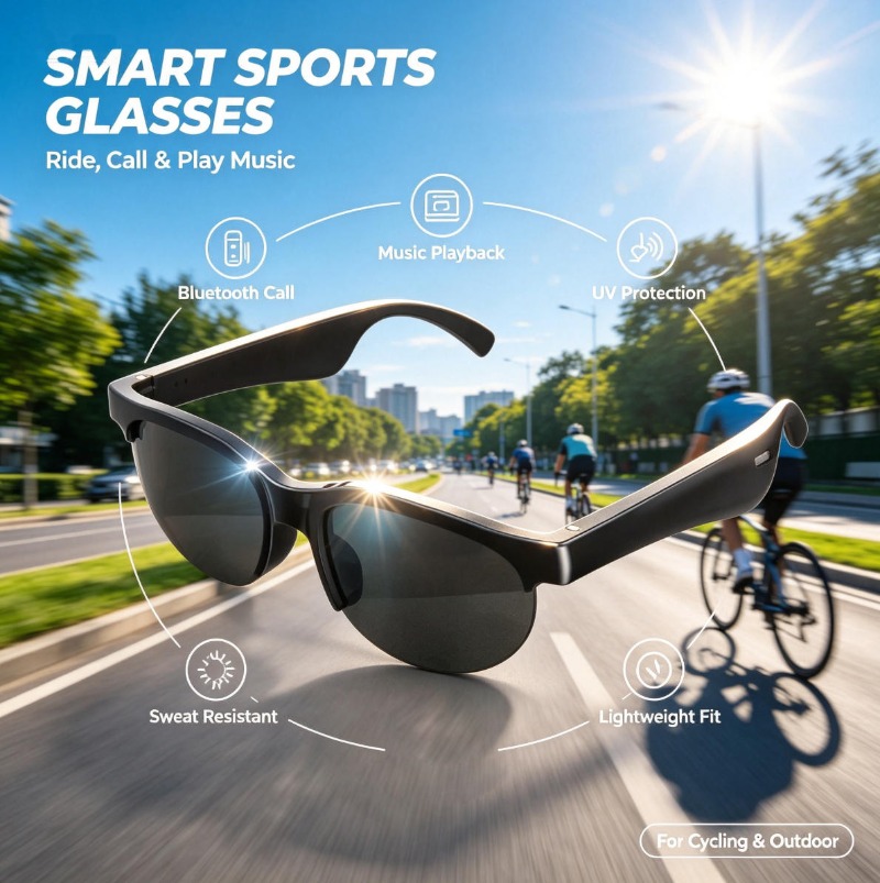 Kacamata Audio Pintar dengan P - Smart Glasses Lens ulasan dan harga
